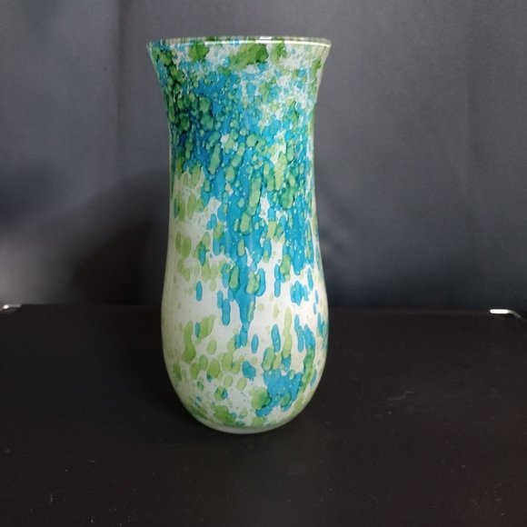 Accents Vintage Caithness Glass Vase Green And Blue Poshmark